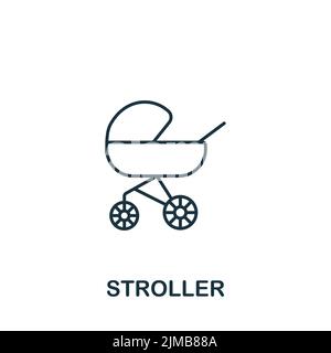 Stroller icon. Monochrome simple Stroller icon for templates, web design and infographics Stock Vector