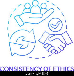 Consistency of ethics blue gradient concept icon Stock Vector