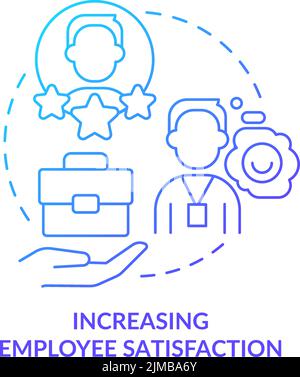 Increasing employee satisfaction blue gradient concept icon Stock Vector