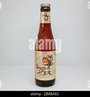 A bottle of Brugse Zot beer isolated on white background Stock Photo