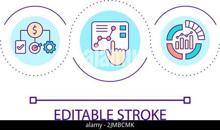 Business analytics loop concept icon Stock Vector