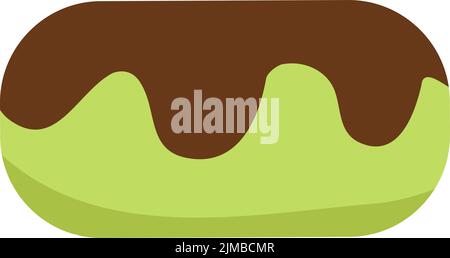 Green cake with chocolate icing semi flat color vector object Stock Vector