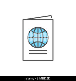 Passport Related Vector Line Icon. Stock Vector