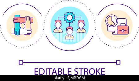 Employees cooperation loop concept icon Stock Vector