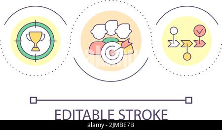 Business goals and strategy loop concept icon Stock Vector