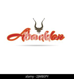 Calligraphy title for Abaddon angel of hell icon Stock Vector