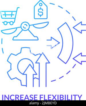Increase flexibility blue gradient concept icon Stock Vector