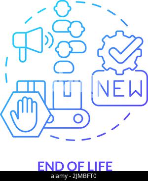 End of life blue gradient concept icon Stock Vector