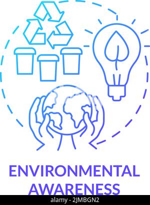 Environmental awareness blue gradient concept icon Stock Vector