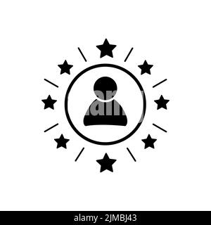 Employee of the month icon, talent award illustration, outstanding achievement sign, loyalty program logo, first place winner symbol,reward for good w Stock Vector