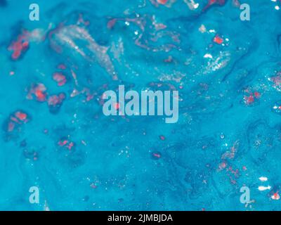 abstract blue paint background glossy shiny mix Stock Photo
