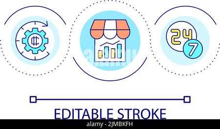 Crypto trading loop concept icon Stock Vector