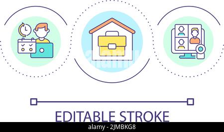 Remote workplace loop concept icon Stock Vector