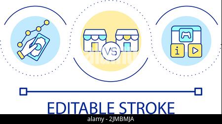 Market competitors loop concept icon Stock Vector