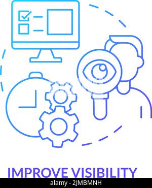 Improve visibility blue gradient concept icon Stock Vector