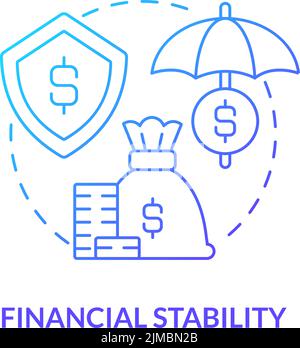 Financial stability blue gradient concept icon Stock Vector