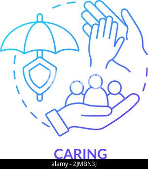 Caring blue gradient concept icon Stock Vector