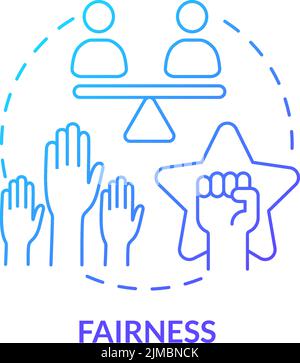 Fairness blue gradient concept icon Stock Vector