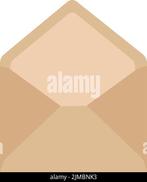 Craft paper vector envelope isolated on white background. Realistic brown opened envelope mockup with place for text Stock Vector