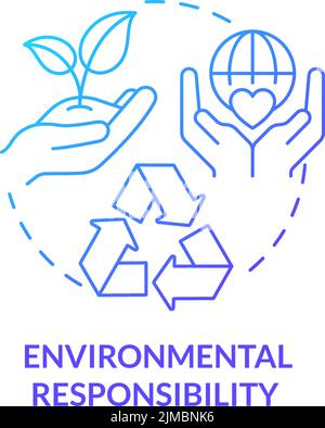 Environmental responsibility blue gradient concept icon Stock Vector