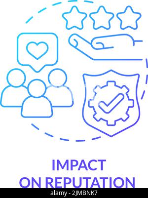 Impact on reputation blue gradient concept icon Stock Vector