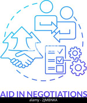 Aid in negotiations blue gradient concept icon Stock Vector