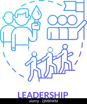 Leadership blue gradient concept icon Stock Vector