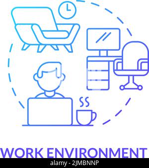 Work environment blue gradient concept icon Stock Vector