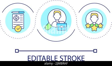 Choose best candidate loop concept icon Stock Vector