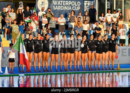 Sassari, Italy. 05th Aug, 2022. Waterpolo Sardinia Cup 2022 Italia - Israele Sassari, 05/08/2022 Foto Luigi Canu during Sardinia Cup Women - Italy vs Israel, Waterpolo Internationals in Sassari, Italy, August 05 2022 Credit: Independent Photo Agency/Alamy Live News Stock Photo