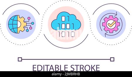 Global digital information storage loop concept icon Stock Vector