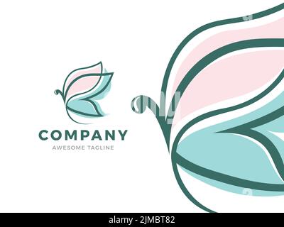 A logo of a butterfly - great for beauty salons, skincare products Stock Vector