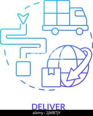 Deliver blue gradient concept icon Stock Vector