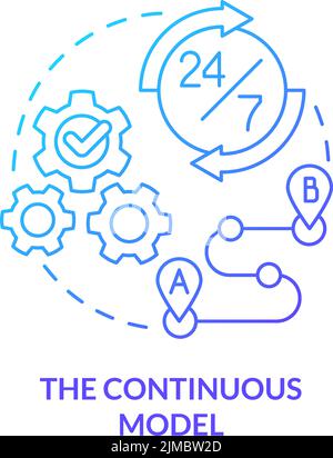 Continuous model blue gradient concept icon Stock Vector