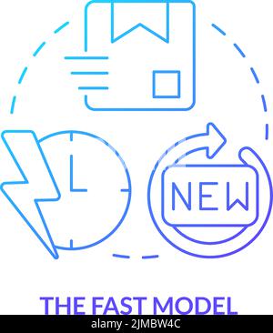 Fast model blue gradient concept icon Stock Vector