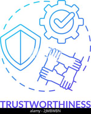 Trustworthiness blue gradient concept icon Stock Vector