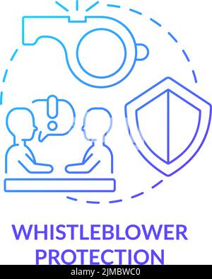 Whistleblower protection blue gradient concept icon Stock Vector