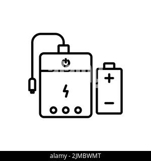 Power bank icon, battery. Icon related to electronic, technology. line icon style. Simple design editable Stock Vector