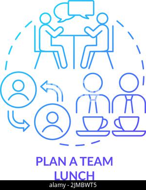 Plan team lunch blue gradient concept icon Stock Vector