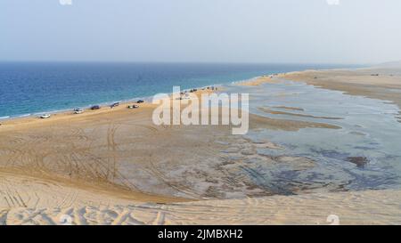 qatar adventurous place khor al udeid ,sea line beach. Stock Photo