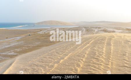 qatar adventurous place khor al udeid ,sea line beach. Stock Photo