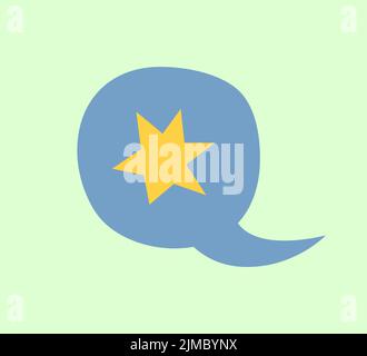 Cartoon cloud for message with a star. Stock Vector