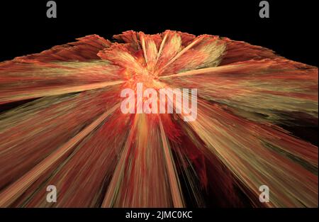 Combustion on black background, fractal rendered illustration Stock Photo