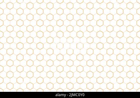 Bee honey comb background seamless. Simple seamless pattern of bee honeycomb cells. Illustration. Vector texture. Geometric print Stock Vector