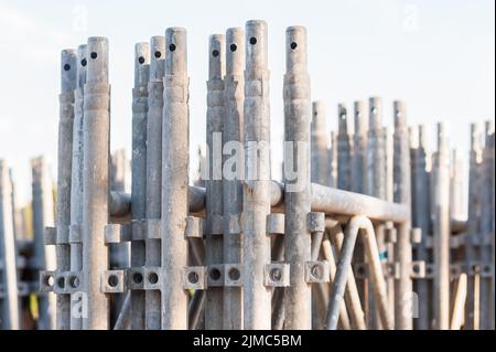 Stack of construction scaffolding elements Stock Photo