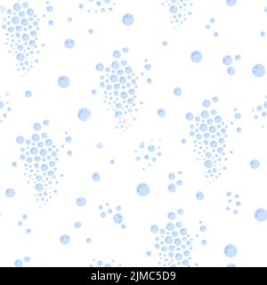 Cute underwater bubbles rising upwards to the surface seamless pattern vector illustration, fizzy sparkles in sea, ocean, aquarium water repeat ornament Stock Vector