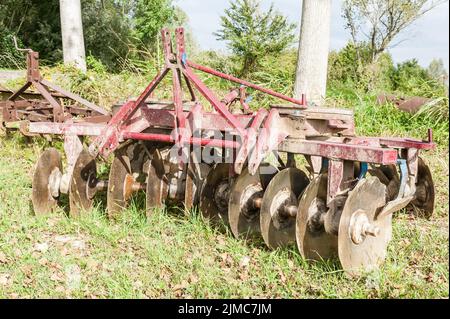 Tool for agriculture: disc harrow Stock Photo