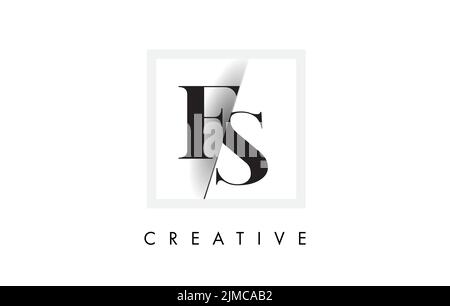 FS Letter Logo Design with Creative Intersected and Cutted Serif Font. Stock Vector