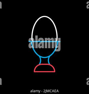 Soft boiled egg in an egg cup vector isolated on the black icon. Kitchen appliance. Graph symbol for cooking web site design, logo, app, UI Stock Vector