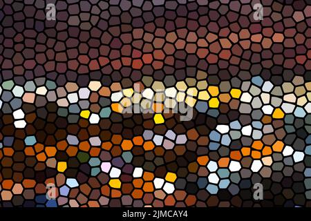 Abstract colorful honeycomb honey seamless pattern hexagon mosaic background from city light Stock Photo